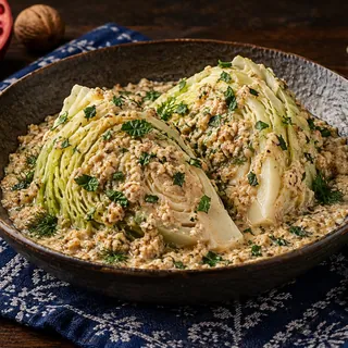 Капуста с ореховой подливкой