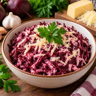 Салат из свёклы с сыром и чесноком