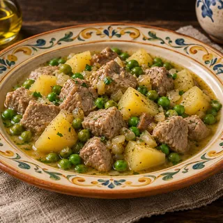 Спеццатино с картофелем и горошком