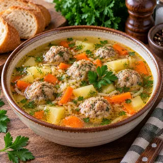 Суп с мясными фрикадельками
